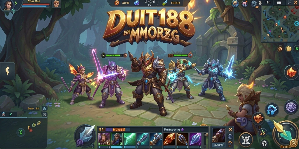 Tangkapan layar gameplay DUIT188 yang menunjukkan pertempuran seru di dunia MMORPG.