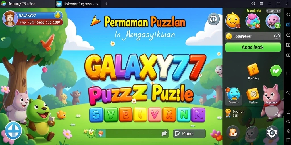 Screenshot gameplay GALAXY77 menampilkan tantangan puzzle yang menarik.