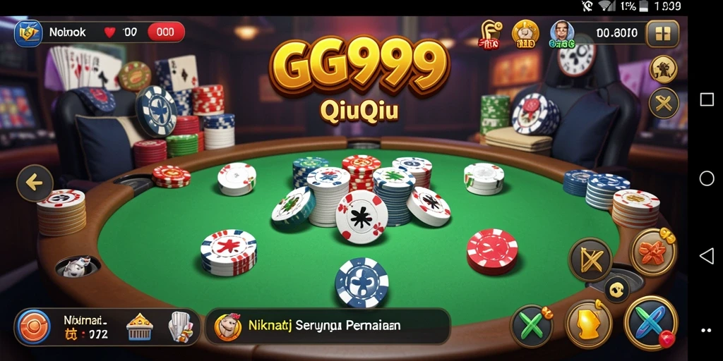 Screenshot utama GG999 menampilkan gameplay QiuQiu yang mengasyikkan.
