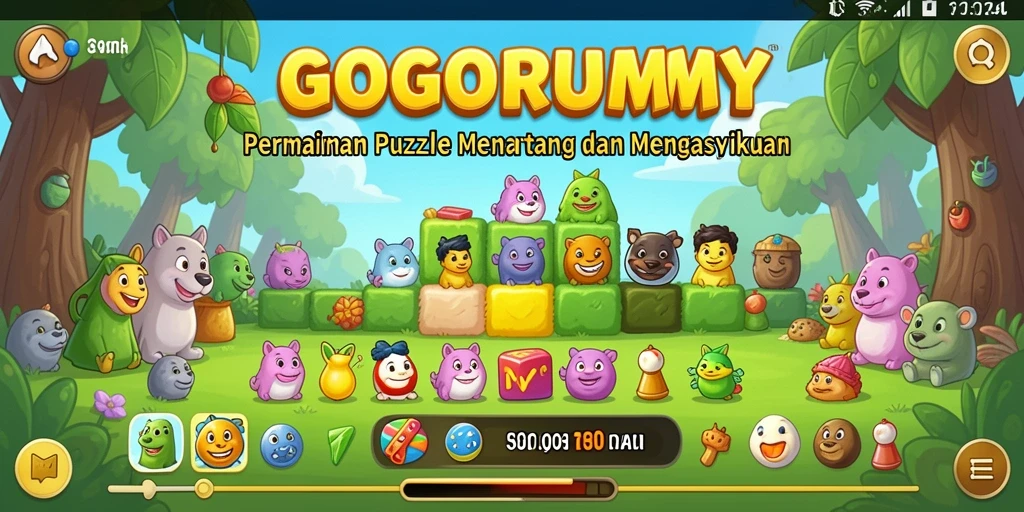 Tampilan screenshot GOGORUMMY menampilkan gameplay menantang di dalam permainan Puzzle.