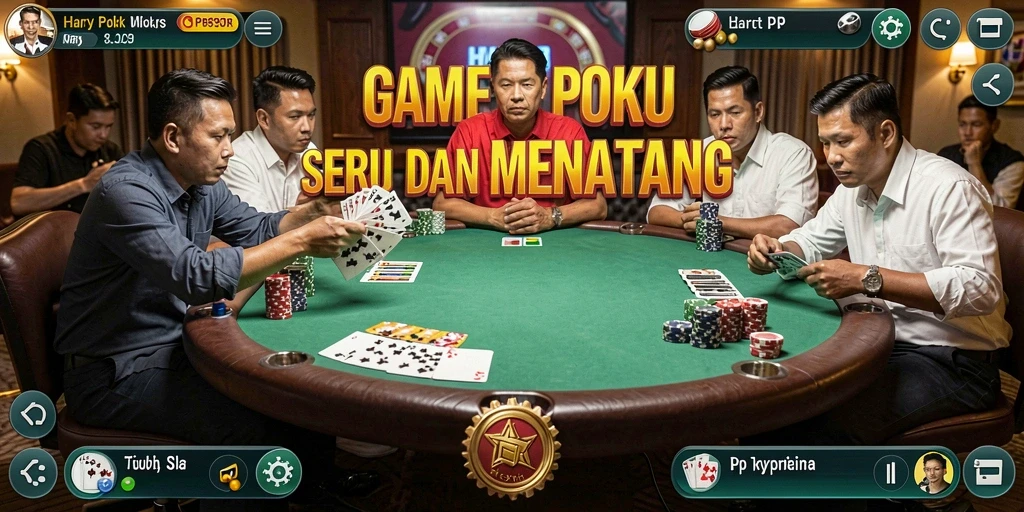 Tampilan gameplay menarik dari HARAPJP dengan suasana poker yang mendebarkan.