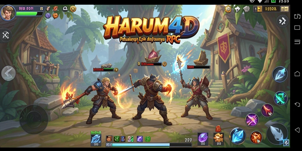 Tampilan gameplay RPG yang mendebarkan dalam HARUM4D.