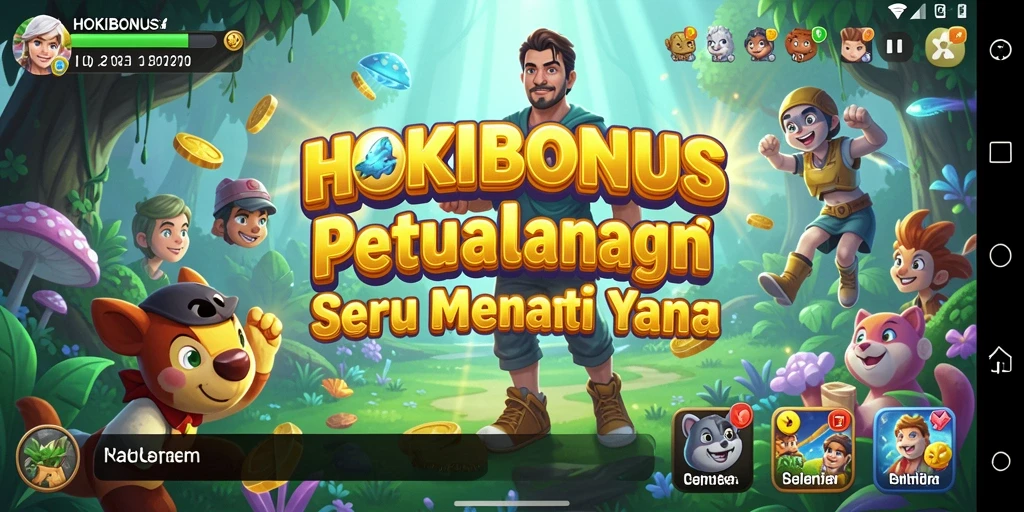 Tampilan gameplay seru dan petualangan menantang di HOKIBONUS.