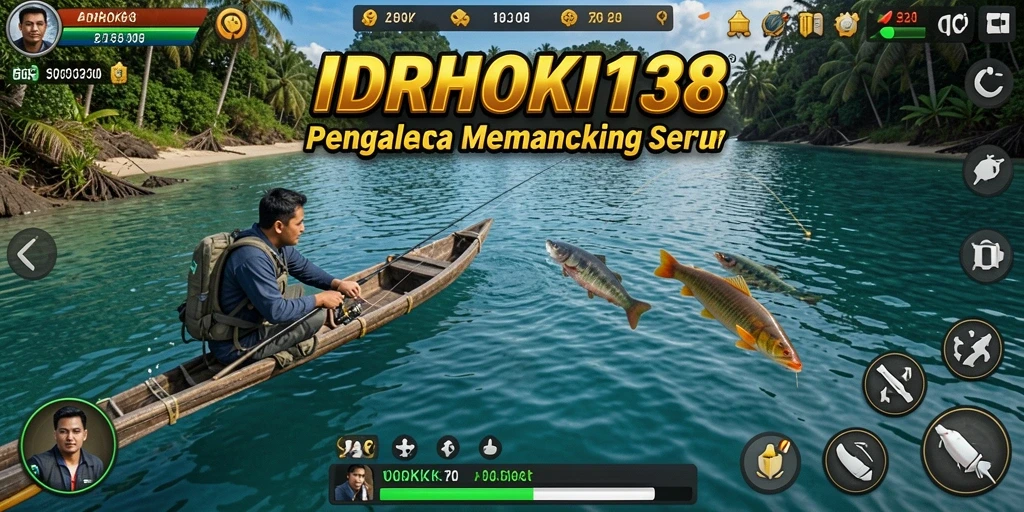 Tampilan gameplay IDRHOKI138 yang menakjubkan dan seru saat memancing.