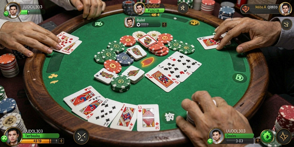 Tampilan gameplay seru QiuQiu di JUDOL303.