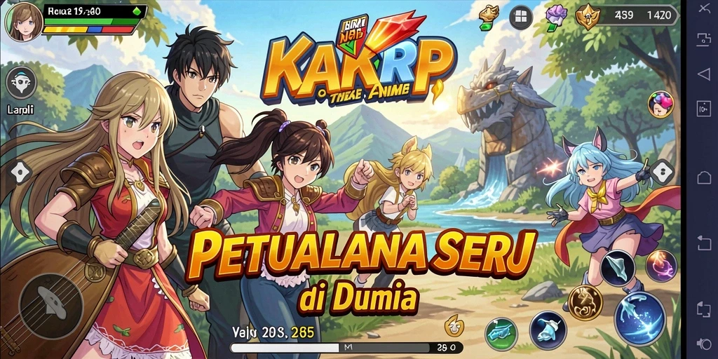Screenshot menampilkan karakter Anime beraksi dalam pertempuran.