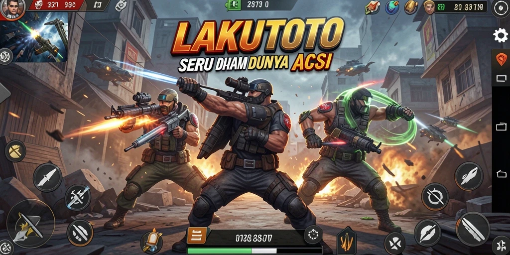 Tangkapan layar LAKUTOTO menunjukkan pertempuran seru di arena aksi.