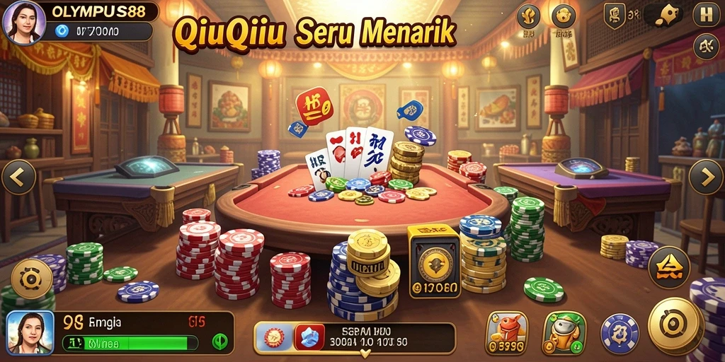 Screenshot OLYMPUS88 menunjukkan aksi permainan QiuQiu yang mendebarkan.