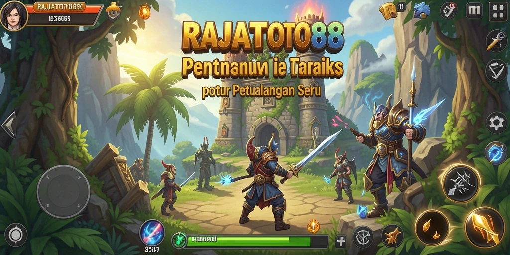Gameplay menegangkan dalam RAJATOTO88 saat mempertahankan menara dari serangan musuh.