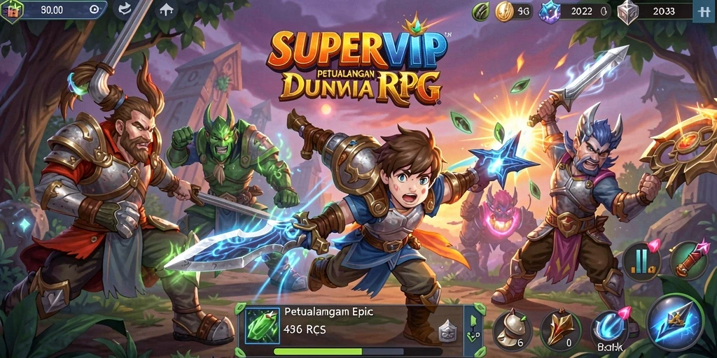 Tampilan gameplay RPG di SUPERVIP yang mendalam dan menarik.