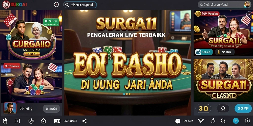 Screenshot menampilkan antarmuka permainan Live Casino SURGA11 yang menarik.