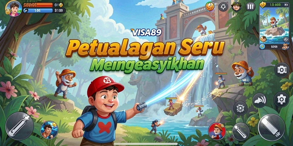Tangkapan layar utama VISA89 menunjukkan aksi mendebarkan dalam petualangan yang menyenangkan.